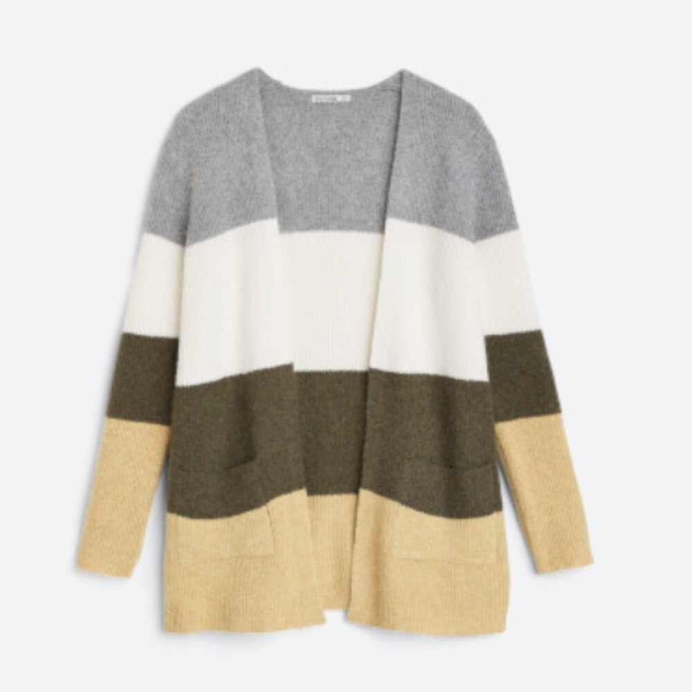 PINK CLOVER Esperanza Colorblock Open Cardigan